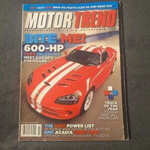 😸Free with bundle😸 Motor Trend February 2007/Volume 58/No.2